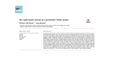 Bus rapid transit systems as a governance reform project