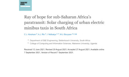 Ray of hope for sub-Saharan Africa’s paratransit: Solar charging of urban electric minibus taxis in South Africa