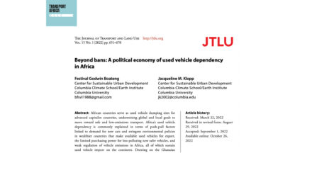 Beyond bans: A political economy of used vehicle dependency in Africa