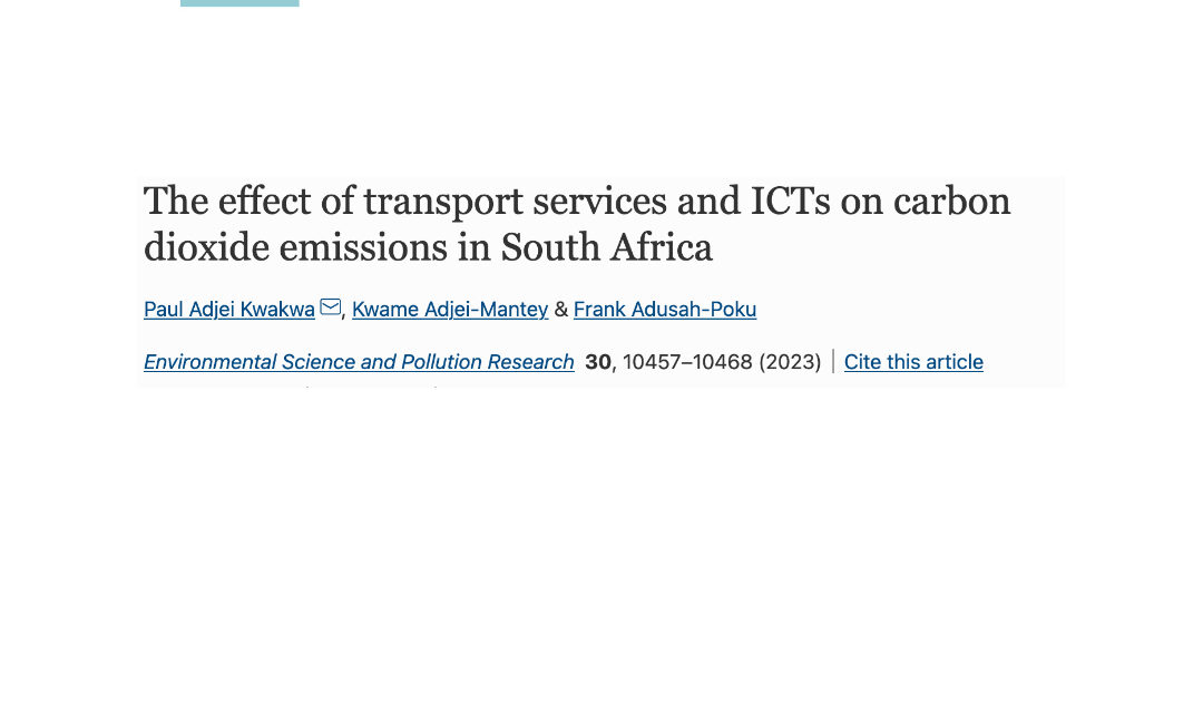 The effect of transport services and ICT’s on carbon dioxide emissions in South Africa