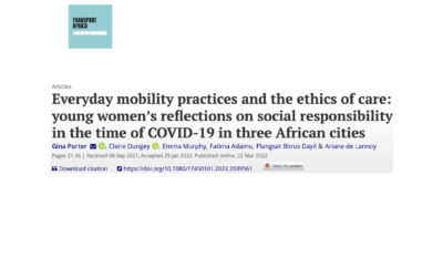 Everyday mobility practices and the ethics of care: young women’s reflections on social responsibility in the time of COVID-19 in three African cities