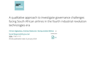 A qualitative approach to investigate governance challenges facing South African airlines in the fourth industrial revolution technologies era